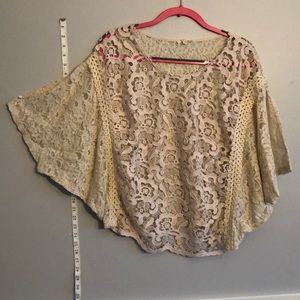 Lace top. One size. Wear over tank dress.